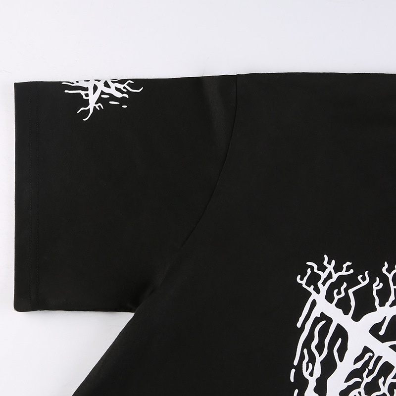 Áo Thun Dáng Rộng Tay Ngắn In Họa Tiết Phong Cách Gothic Thời Trang Cho Nữ D0401