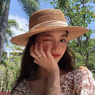 Mũ cói quấn nơ trắng 60902 CHERRY COCO