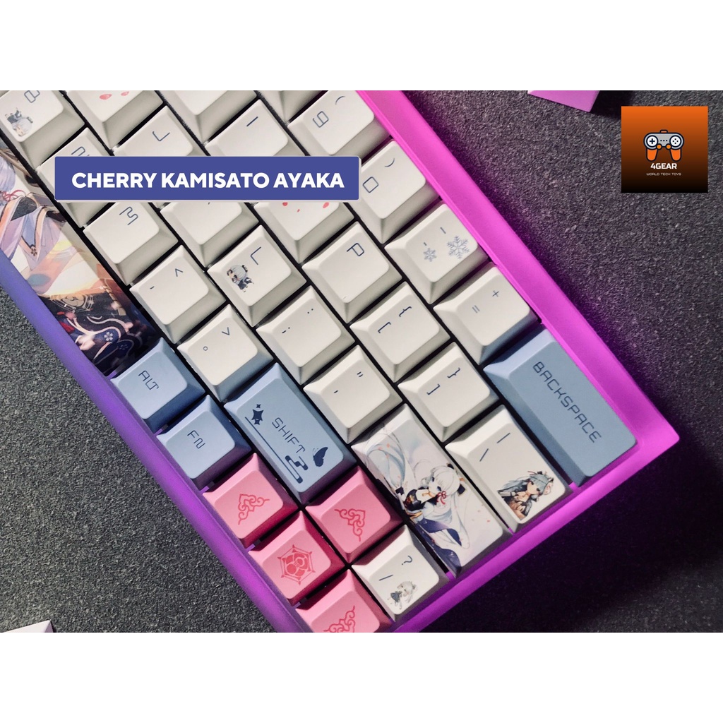 Keycap song ngữ anh nhật Yae Miko PBT dày 136 phím genshin impact in dyesub 5 mặt anime layout keycaps