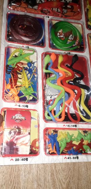 Sét 110 mô hình và 110 phiếu rút thăm trúng thưởng động vật bằng nhựa rất đẹp