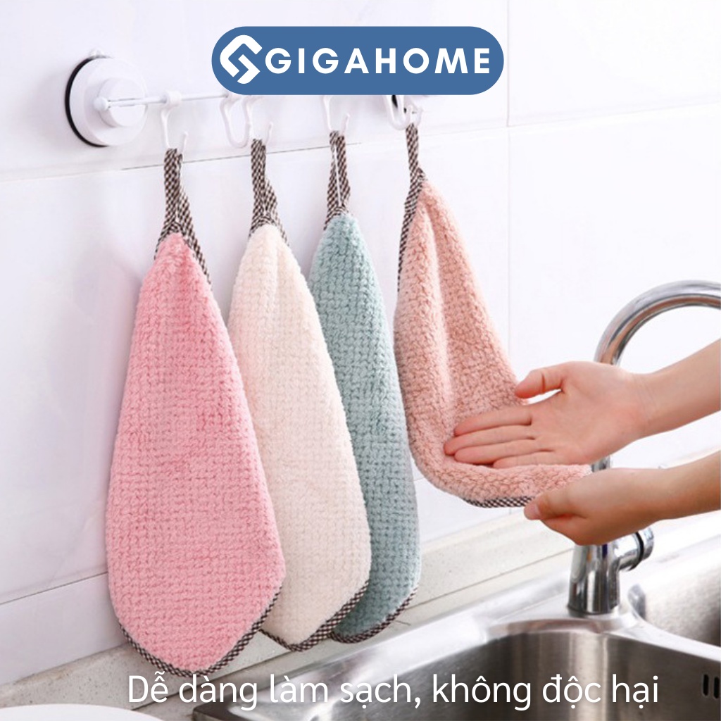 Khăn Nhà Bếp GIGAHOME 2 Mặt Lau Bát Đĩa Siêu Thấm Hút Có Móc Treo Tiện Lợi 7808