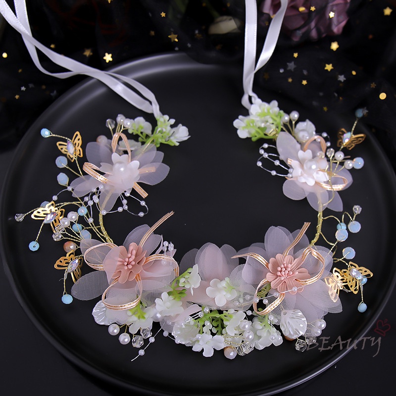 Phụ Kiện Băng Đô Cài Tóc Đính Ngọc Trai Handmade Thời Trang Cho Nữ