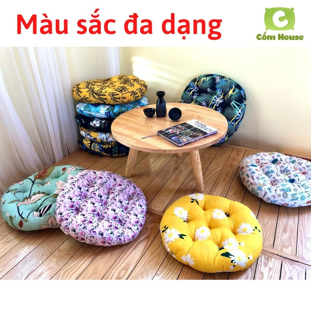 Đệm Ngồi Tròn, Nệm Ngồi Bệt Màu Sắc Tươi Mới Cao Cấp (40,45Cm)