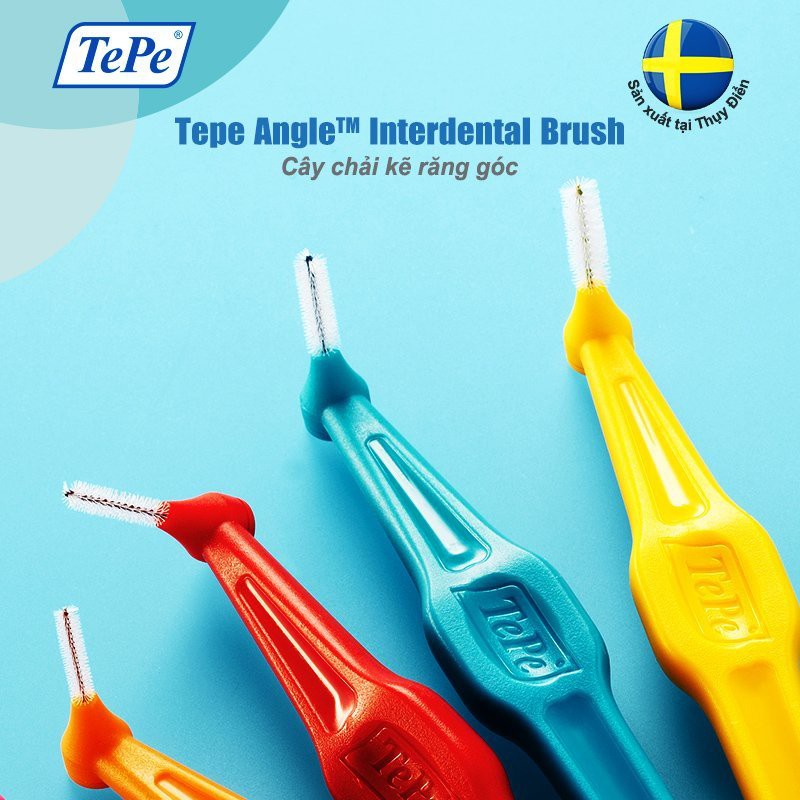 Cây chải kẽ răng góc Tepe Angle Interdental Brush, Vỉ 6 cây
