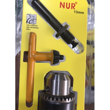 Bộ chuyển đầu khoan 13mm NUR, chuyển khoan từ đầu gài sang đầu kẹp máy khoan