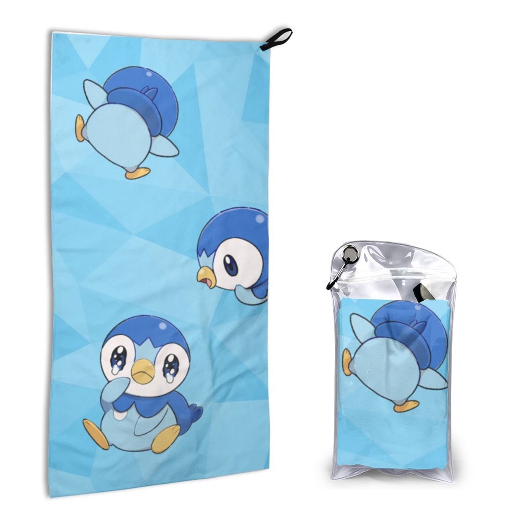 Khăn Tắm Vi Sợi Nhanh Khô 80x40cm 16x31.5in Hình Pokemon Piplup