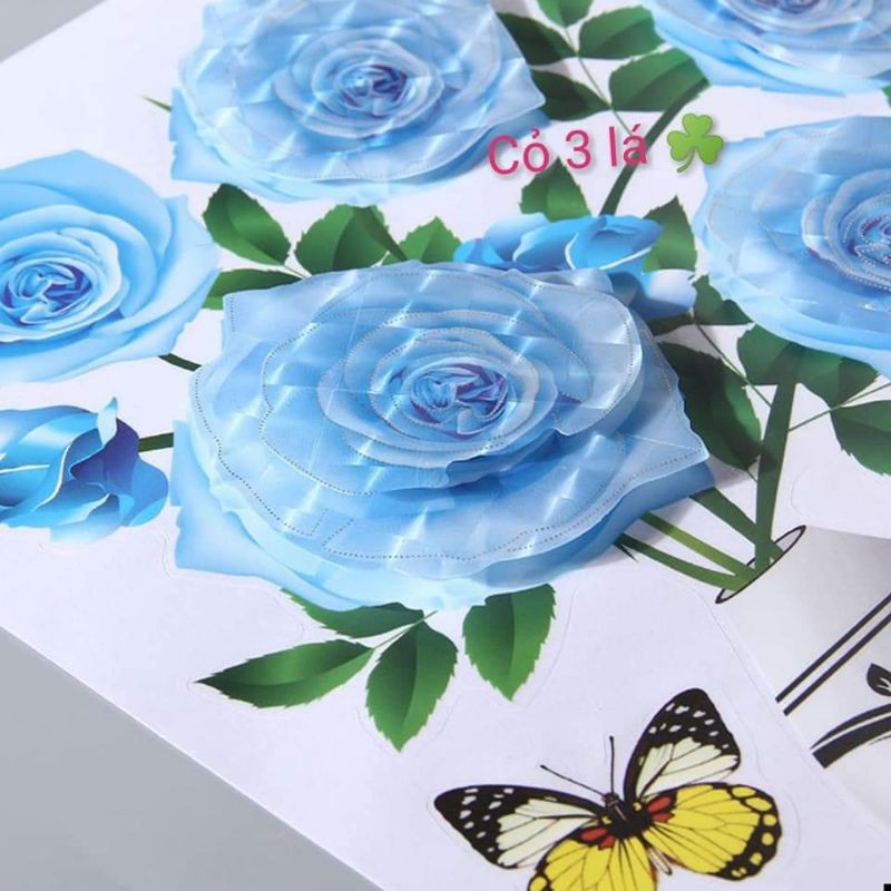 Tranh 3d bình hoa trang trí tủ kính dán tường siêu đẹp | BigBuy360 - bigbuy360.vn