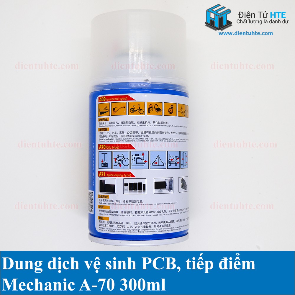 Dung dịch vệ sinh tiếp điểm - mạch in Mechanic A-70 A70 300ml [HTE Quy Nhơn CN2]