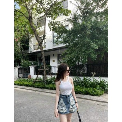 Chân váy bò rách 2 bên 6562 hót trend