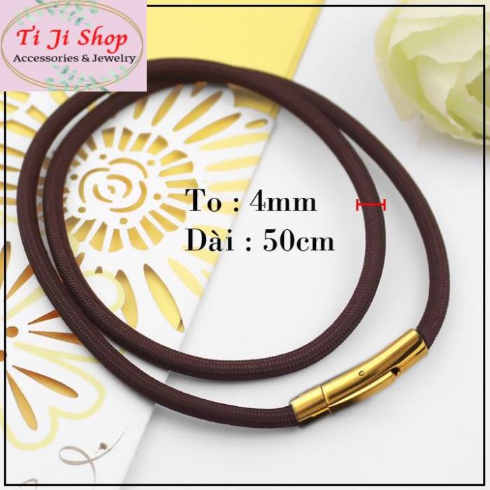 Dây chuyền nam dù Thái màu nâu khóa titan Vip màu vàng siêu đẹp - Đem lại đẳng cấp, sang trọng và lịch lãm cho người đeo
