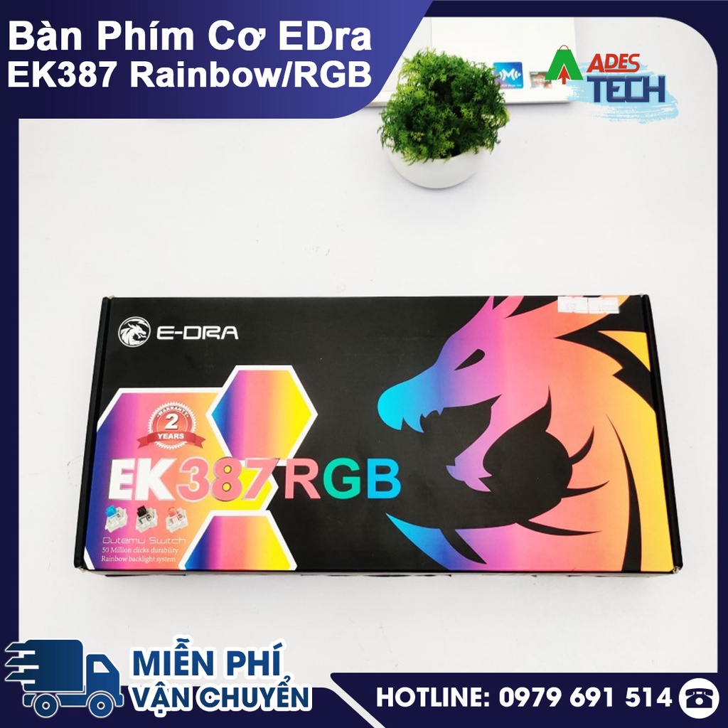 Bàn Phím Cơ EDRA EK387 V2 / Rainbow | Bàn Phím Cơ USB Huano Switch