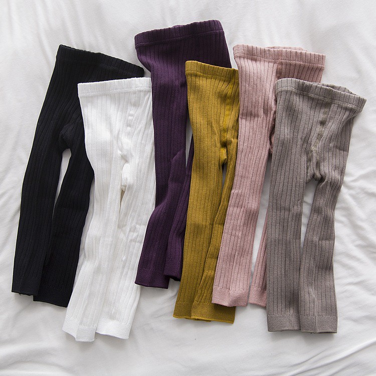 Quần tất, legging len dày TRƠN KẺ SỌC cao cấp phong cách Hàn QUốc cho bé gái QLTE05 95