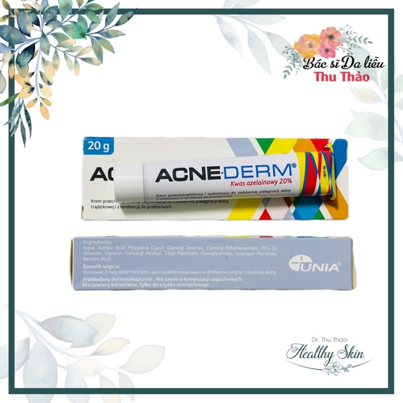 Kem giảm mụn giảm thâm nám Acnederm - Azelaic acid 20%