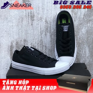 Giày chuck 2 đen trắng cổ thấp đủ size