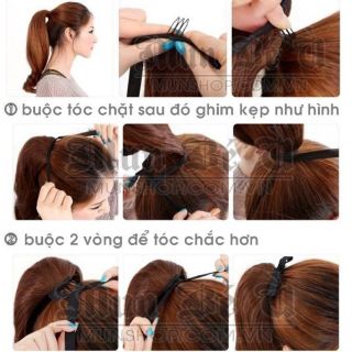 Tóc giả nữ cột 💄FREESHIP💄Tóc giả cột ngắn 25cm c25