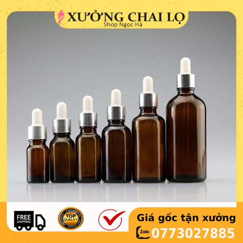 Lọ Chiết Serum ❤ GIÁ RẺ NHẤT ❤ Lọ đựng tinh dầu 5ml,10ml Dày bóp giọt Khoen Bạc chiết serum , phụ kiện du lịch