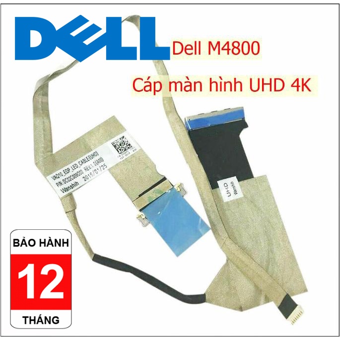 Cáp màn hình UHD 4K Dell M4800 Edp độ phân giải 4k và QHD và FHD Screen Cable DC02C009O00 00GHFJ 0GHFJ
