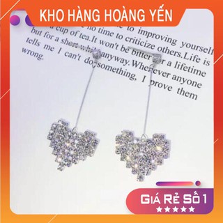 Đôi khuyên tai tim đá lấp lánh