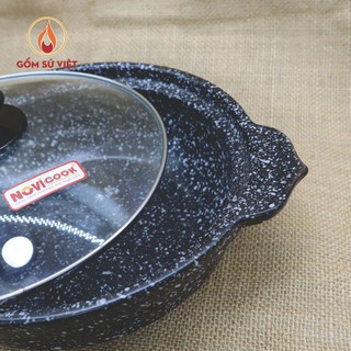 [HOT SALE] Nồi Vân Đá Cạn 600ML Cao Cấp - Đen