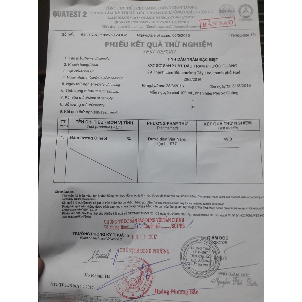 0.5 lít dầu tràm nguyên chất Phước Quảng