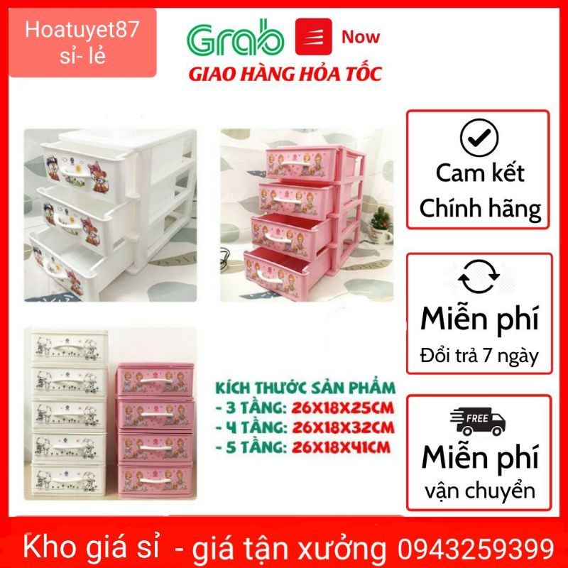Tủ nhựa mini 3/4/5ngăn Việt Nhật siêu xinh