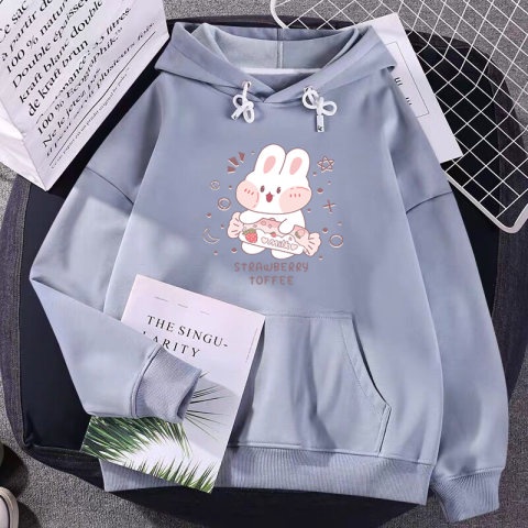 Áo hoodie PEWARN dáng rộng in họa tiết hoạt hình dễ thương thời trang 2022 cho nam và nữ