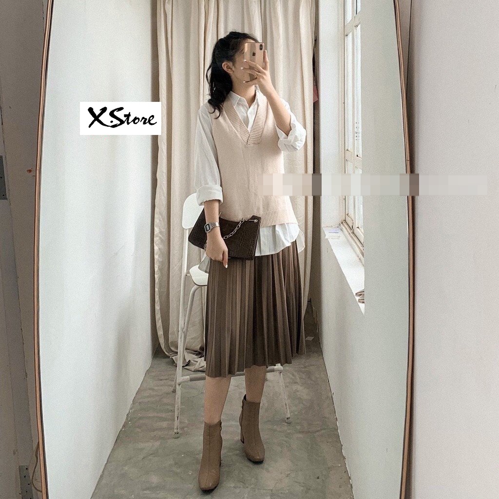 Áo Gile Len Tròn Cổ V Có Ảnh Thật + Video Tự Chụp - Áo Thu Đông Chất Nỉ - Chất Xịn Unisex X.Store - Áo Dile HotHit 2021