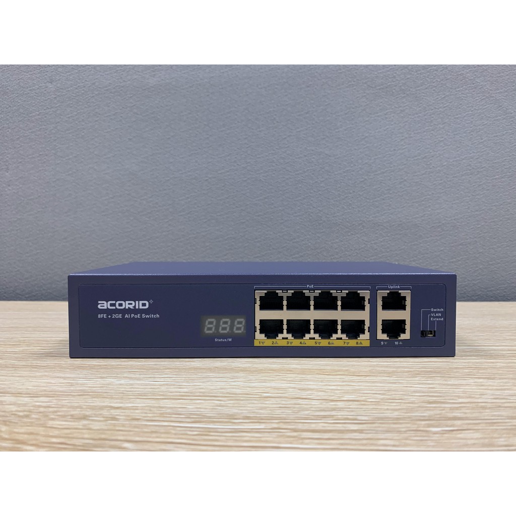 Switch PoE 8 cổng PoE x 2 cổng Uplink Acorid LS1708P2G Rj45 96W- Hàng nhập khẩu