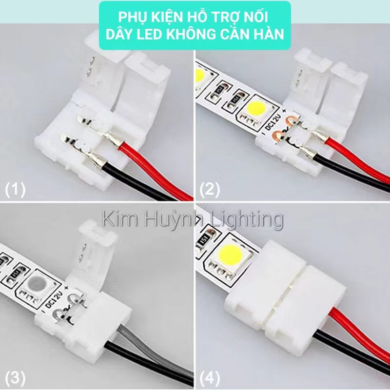 Phụ Kiện Kết Nối Đèn Led, Led Dán 8Mm 10Mm Không Cần Hàn (Giá Bán Của 1 Cái)