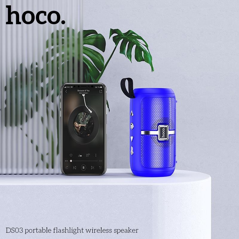 Loa Bluetooth Hoco DS03 âm thanh chuẩn bass cự hay có đèn pin vô cùng tiện lợi