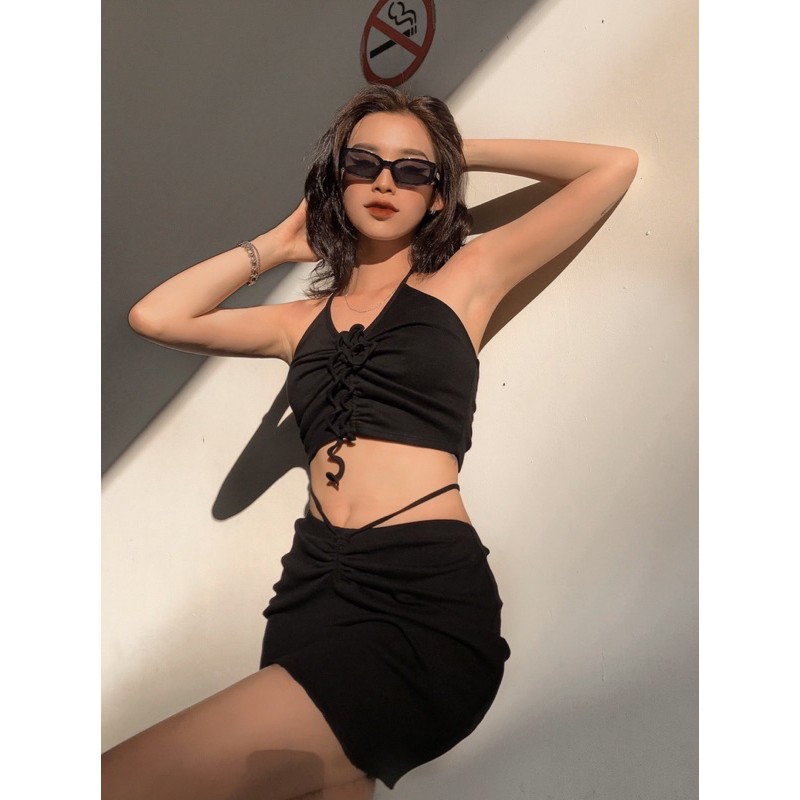 GILLBABY | Áo croptop cổ yếm cột dây mặc được 2 kiểu cực sexy (POLLY TOP) | BigBuy360 - bigbuy360.vn