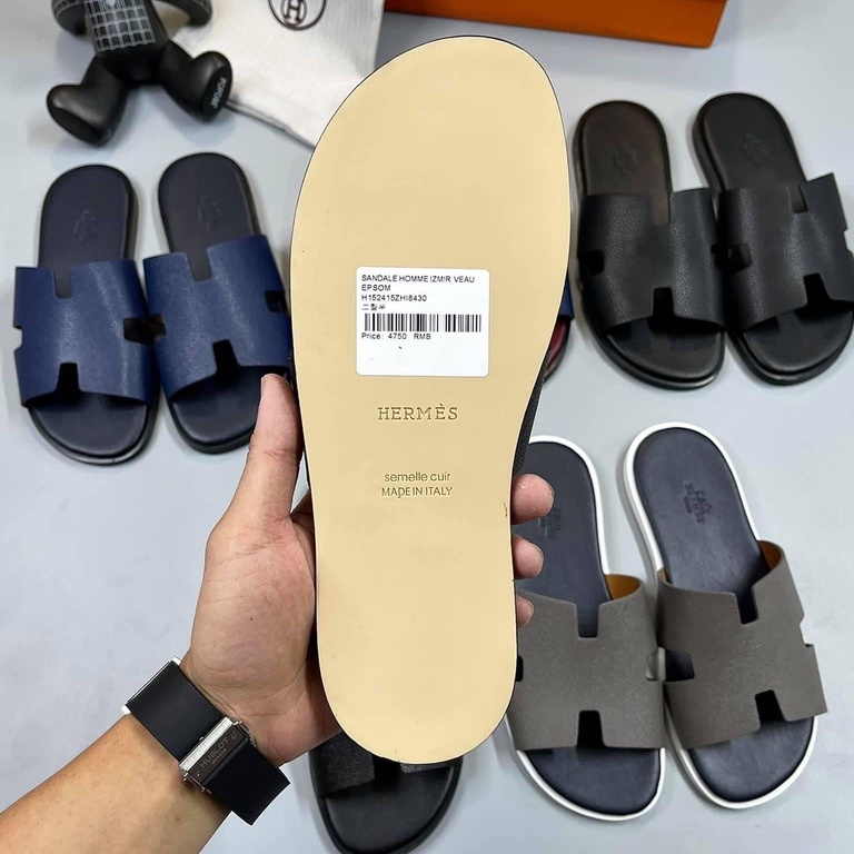 Dép Hermes Classic Taiga đế gỗ các màu