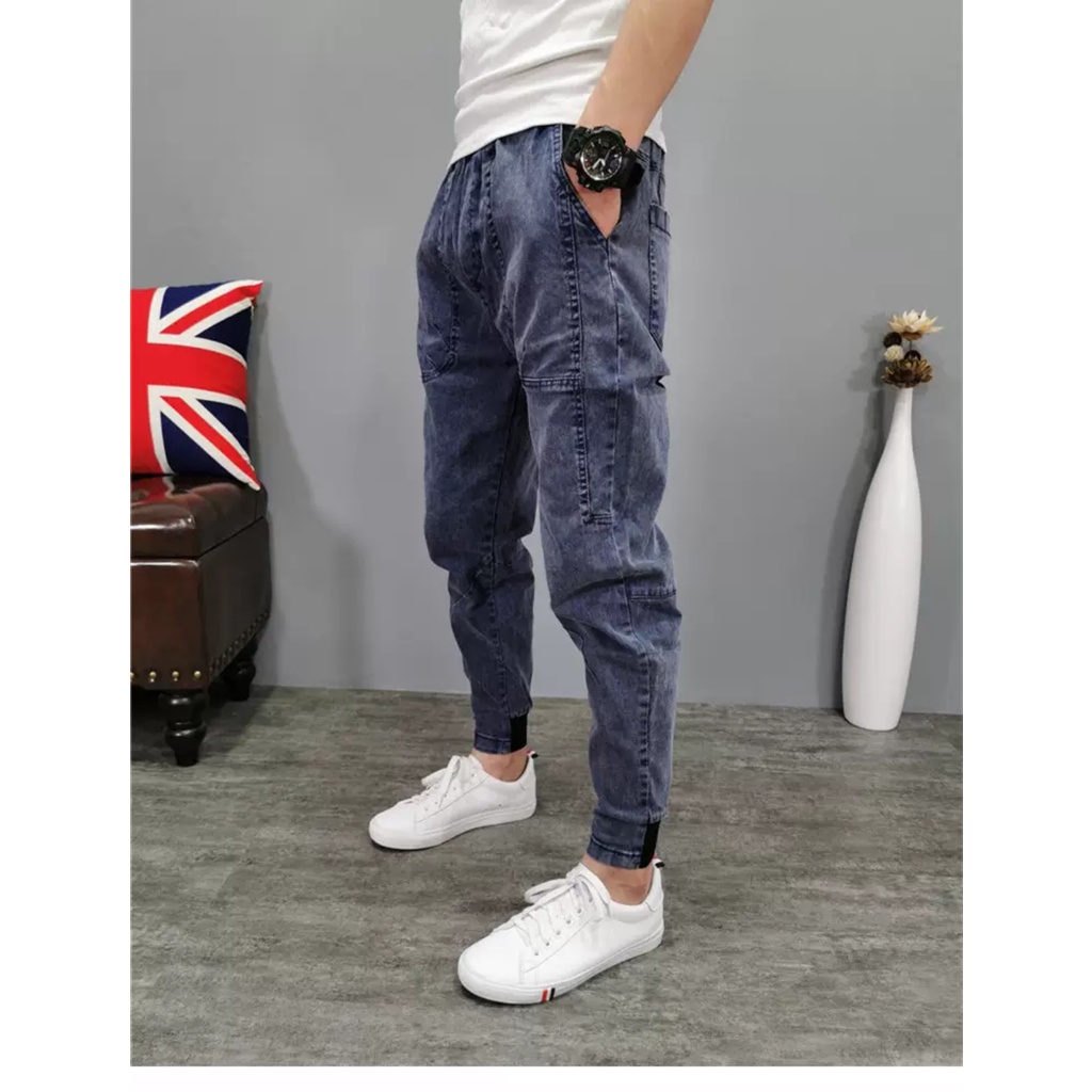 Quần Jean Nam Hàn Quốc -  Quần Bò Nam Jogger - Vải Mềm Mịn Không Ra Màu - Kiểu Dáng Thể Thao | BigBuy360 - bigbuy360.vn
