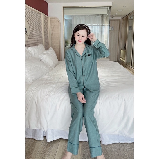 Bộ Pijama Chất Nhung Tăm Mặc Nhà Thu Đông Siêu Thích