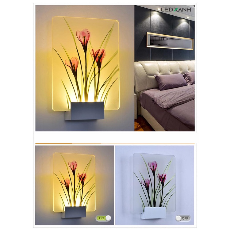 ĐÈN TƯỜNG LED TRANH MICA HIỆN ĐẠI