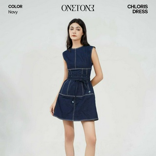 Đầm nữ Onetone váy dáng ngắn không tay Chloris