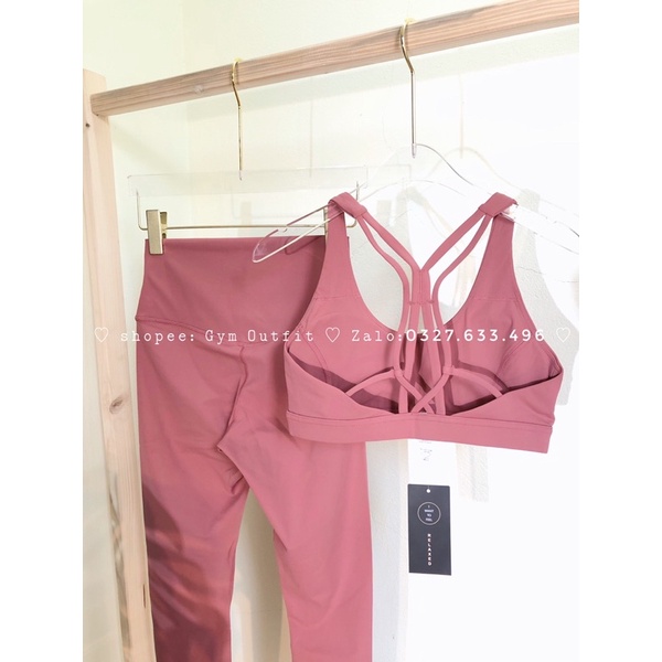 Bộ Tập Gym Yoga LuLu Cao Cấp Màu Hồng