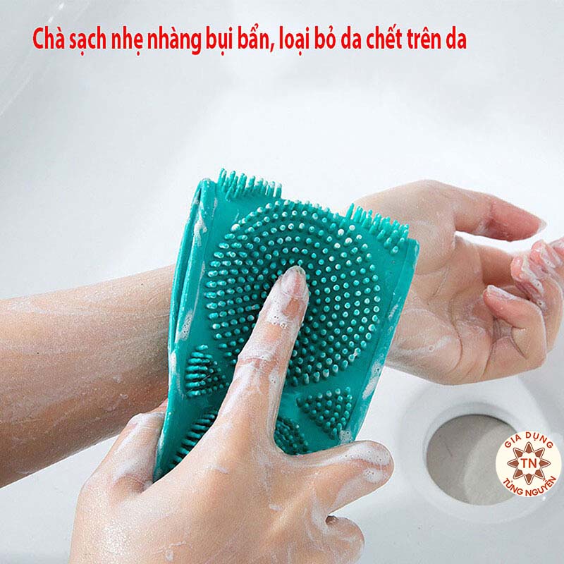 Dây Tắm Chà Lưng 2 mặt Bằng Silicone mẫu mới [CHÀ LƯNG]