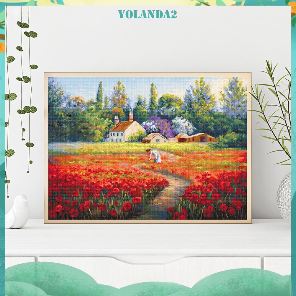 Tranh thêu chữ thập hình hoa tulip 11CT DIY
