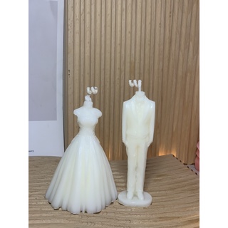 Nến thơm decor hình váy cưới cô dâu chú rể đèn cầy trang trí căn phòng chill phòng ngủ và khách Hàn Quốc thư giãn MONORA