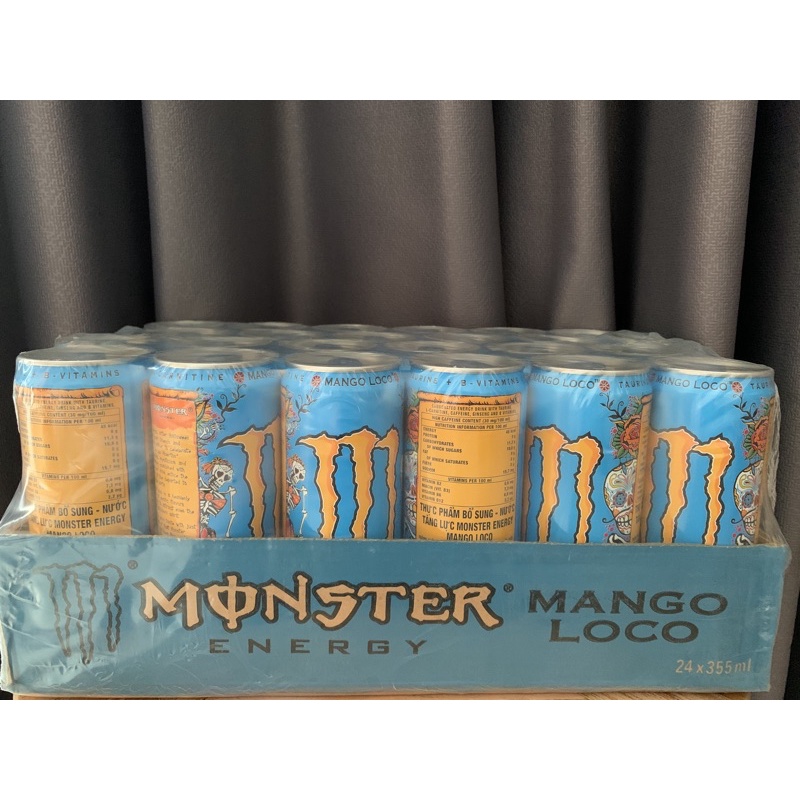 Thùng 24 lon nước tăng lực loco mango xoài monster energy (24x355ml)