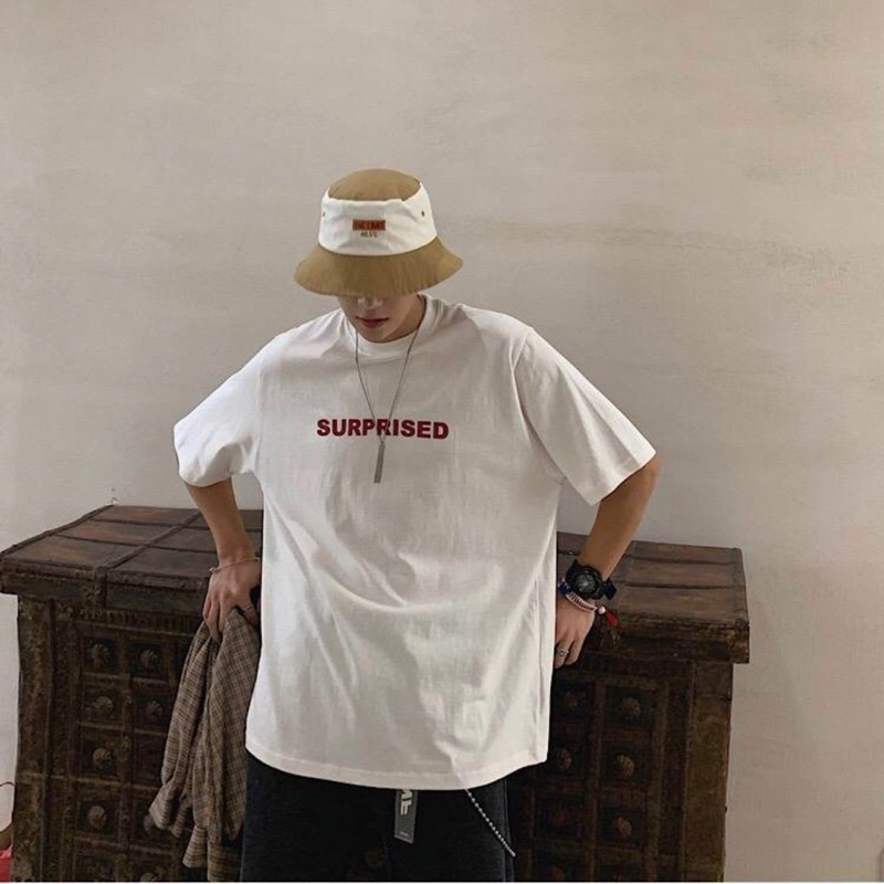 Áo thun phông nam nữ PINK tay lỡ form rộng SURPRISED Unisex