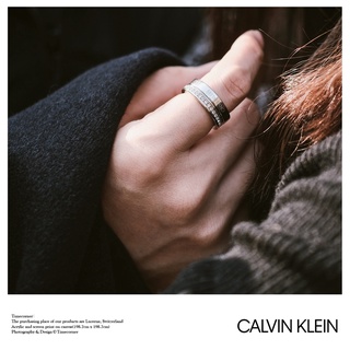 Nhẫn Cặp Đôi Calvin Klein Hook Crystals CK Ring Authentic - Garbini