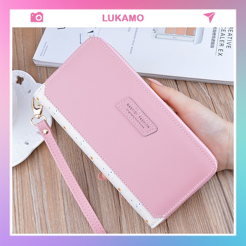 Ví nữ dáng dài thời trang cao cấp nhiều ngăn đựng tiền đẹp giá rẻ LUKAMO VD 464