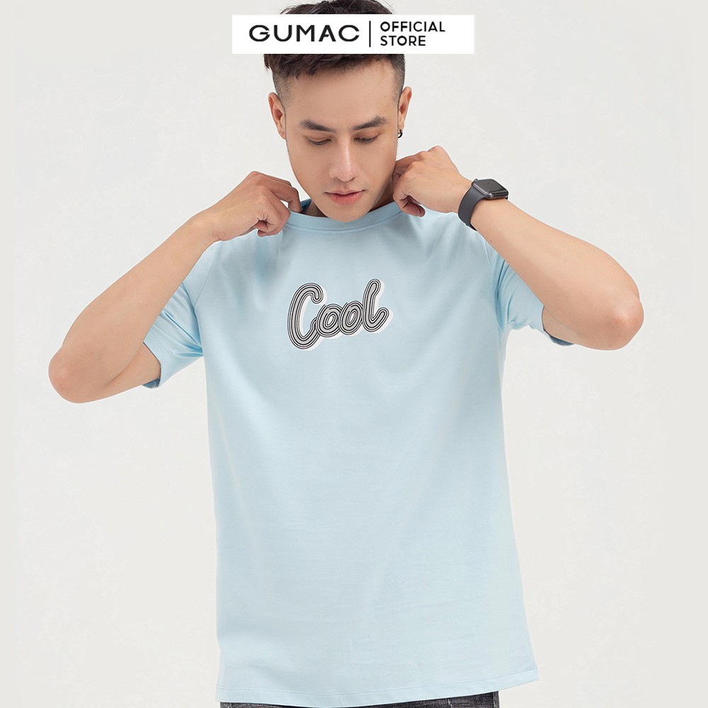 [Mã WABRG208 giảm 10% tối đa 50k đơn từ 250k] Áo thun nam GUMAC in chữ Cool lịch lãm, cổ tròn tay ngắn ATNB798 | BigBuy360 - bigbuy360.vn