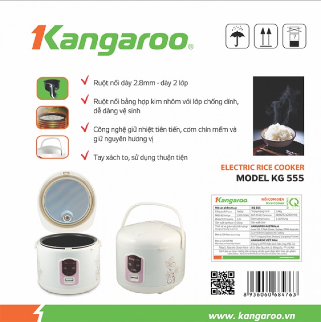 [Chính Hãng] Nồi Cơm Điện Kangaroo KG555