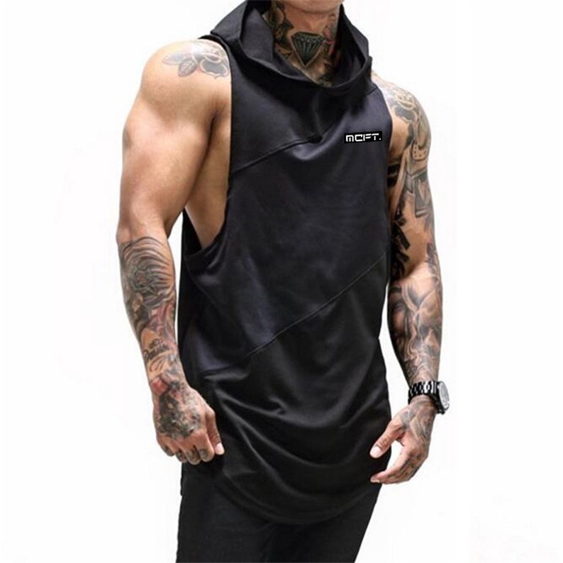 Áo Hoodie Không Tay Có Nón Trùm Đầu Thời Trang Mùa Hè Hàng Mới Dành Cho Nam Tập Gym