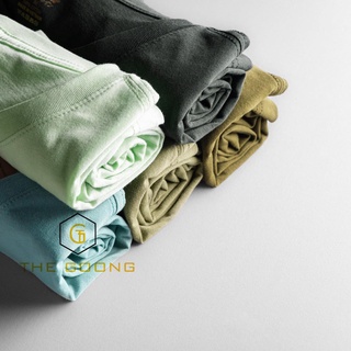 Combo 5 áo thun trơn thegoong, áo phông basic nam nữ form unisex và form eo, cotton thoáng mát tay ngắn