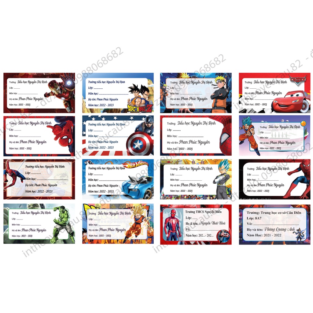 IN NHÃN VỞ THEO YÊU CẦU COMBO 20 CÁI