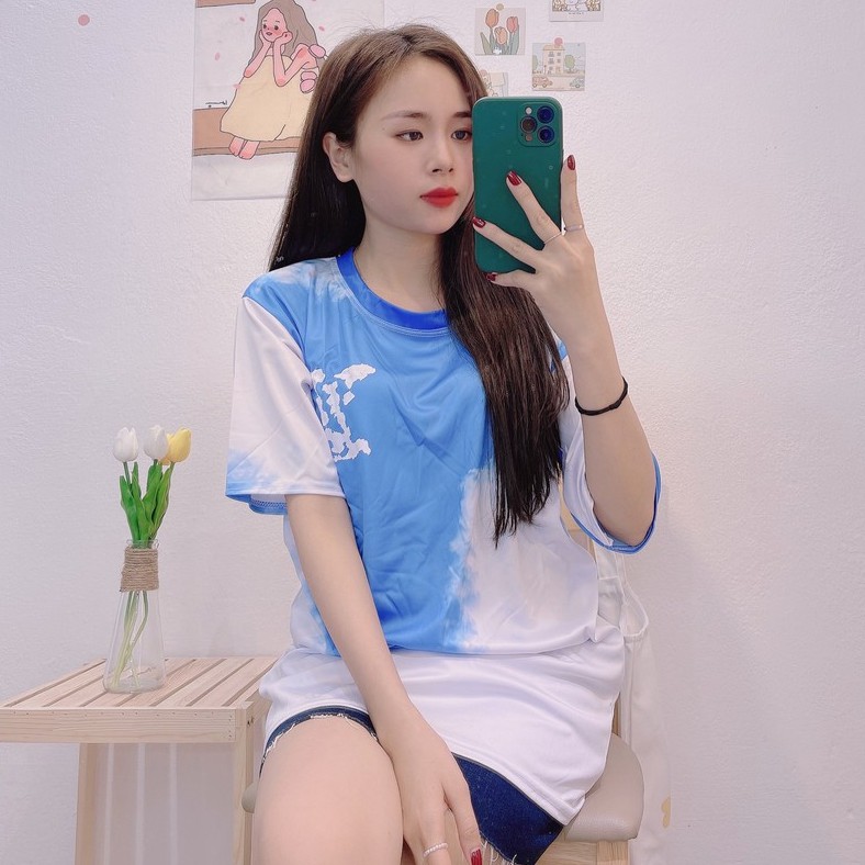 Áo Thun Hè Chất Mát Hình In Xịn Xò Free Ship Toàn Quốc, Áo Thun Chất Chơi Tay Lỡ Phong Cách Hình Mây Màu Xanh, MN15 | BigBuy360 - bigbuy360.vn